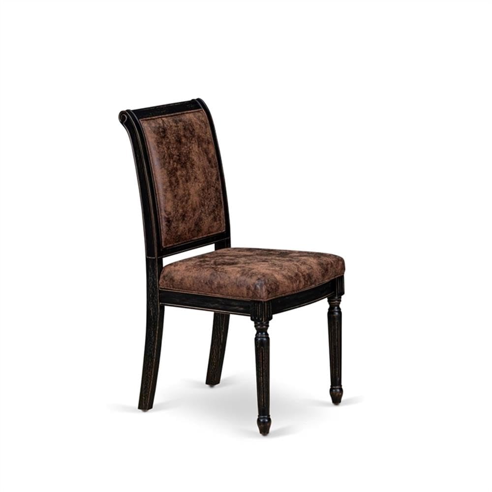 Black Acacia Wood Dining Chairs Set of 2 N415