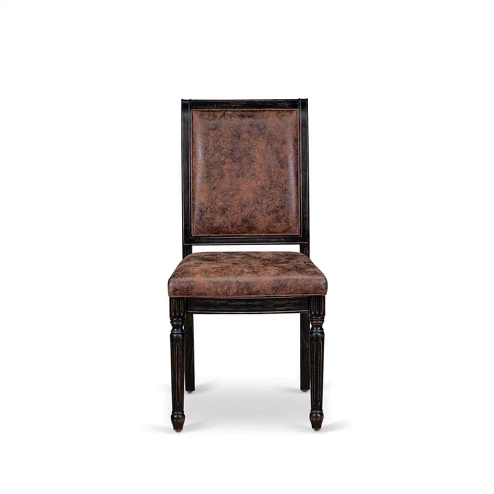 Black Acacia Wood Dining Chairs Set of 2 N415