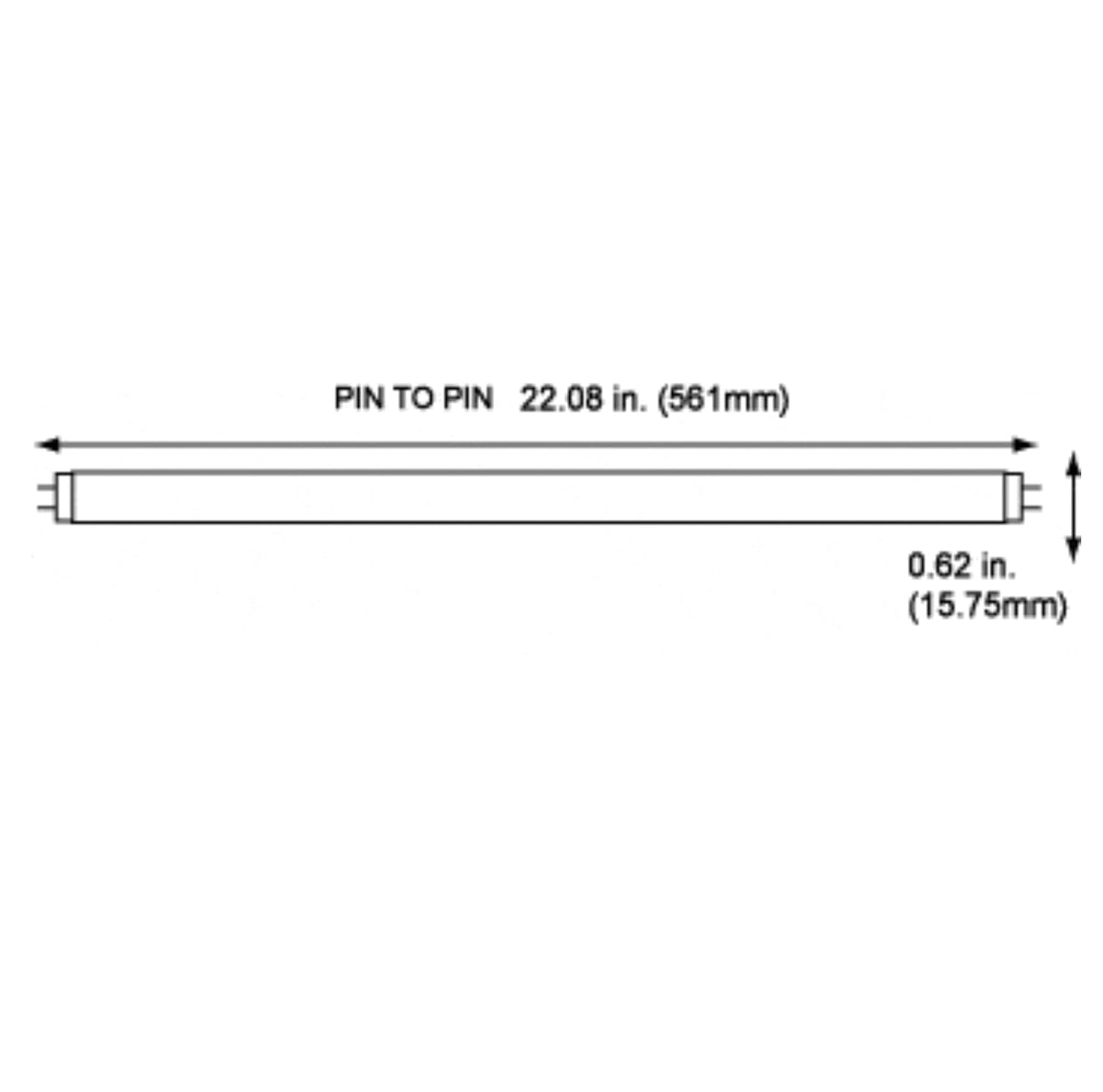 14W 4100K Cool White T5 Fluorescent Bulb 24 Inch G5 Bipin Base Pack of 40 M934