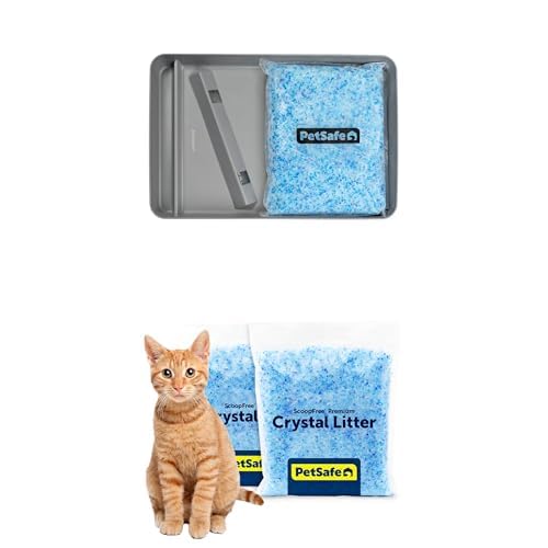 Stainless Steel Reusable Cat Litter Tray with Crystal Litter I86143