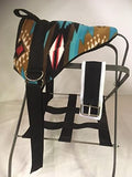 Turquoise Bareback Saddle with Stirrups I355