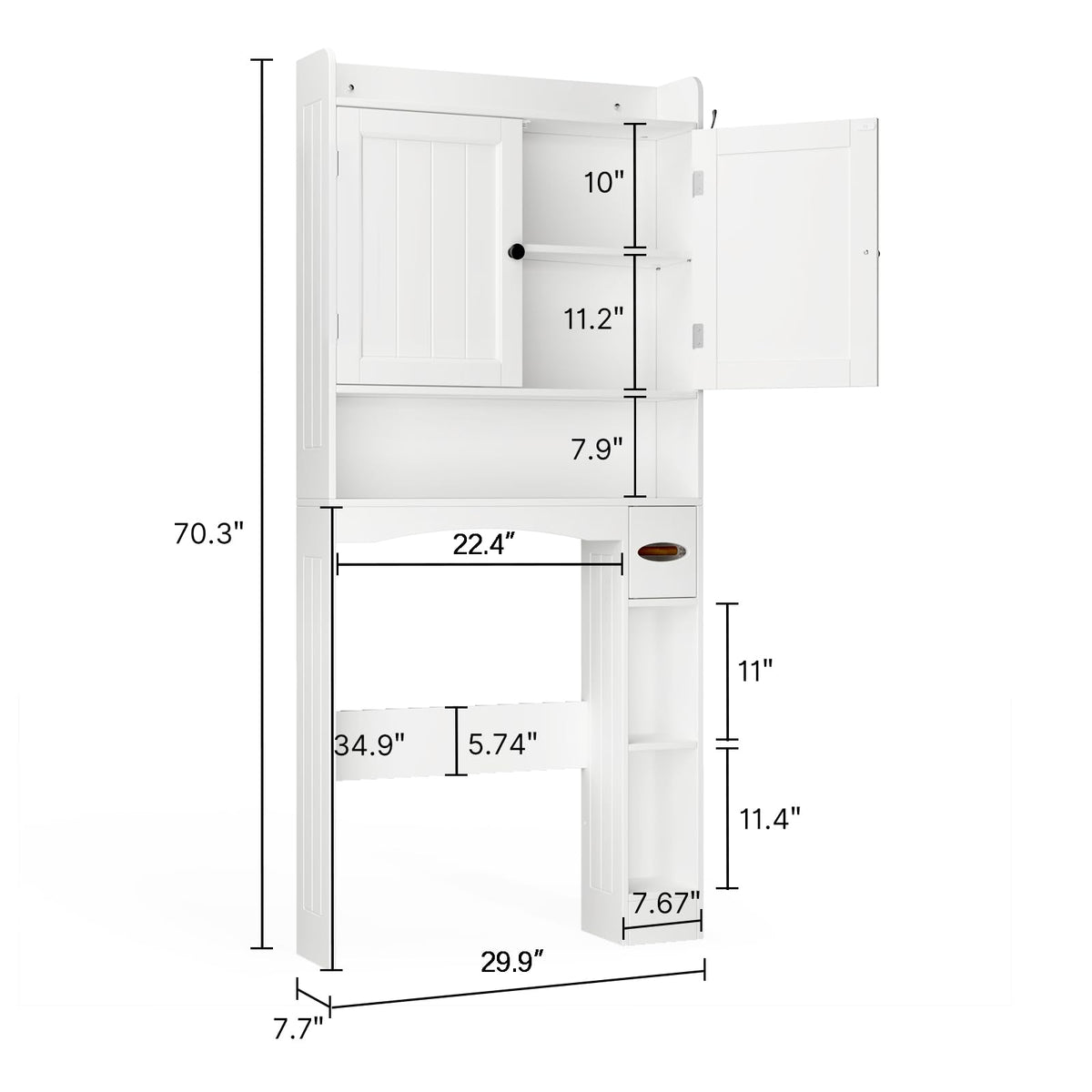 White Over The Toilet Storage Cabinet U8953