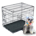 24-48 Inch Folding Dog Crate with Tray and Divider Panel A90522