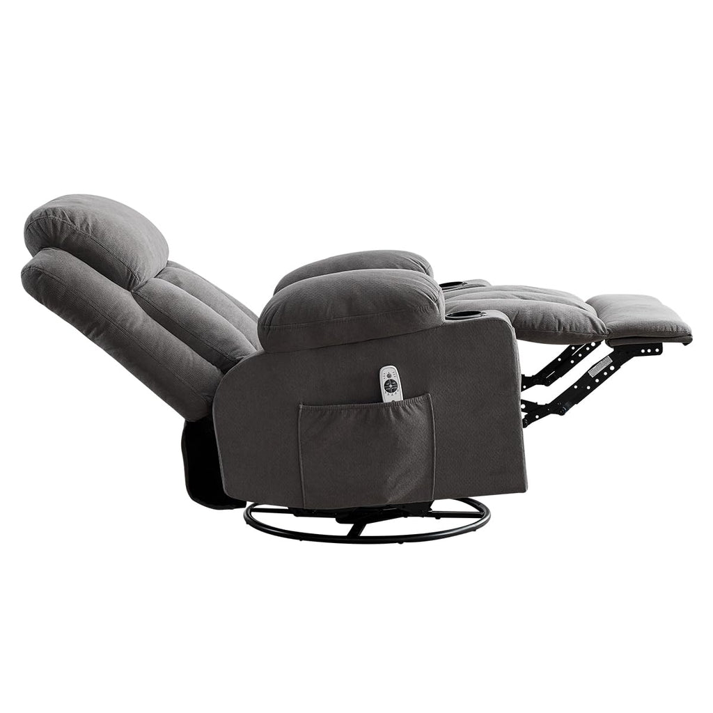 Swivel Rocker Recliner Chair with Vibration Massage & Lumbar Heating Y10365