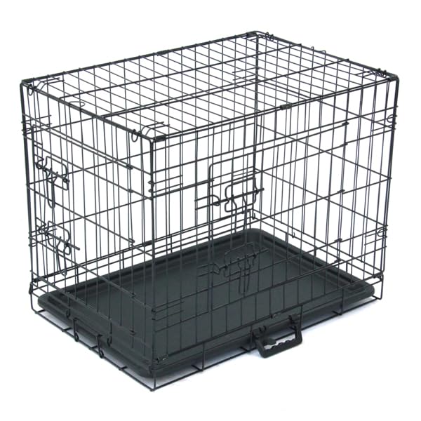 24-48 Inch Folding Dog Crate with Tray and Divider Panel A90522