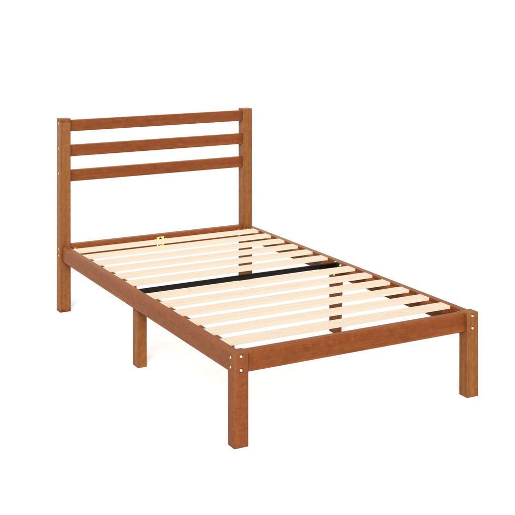 Twin Bamboo Platform Bed Frame with Headboard L178986
