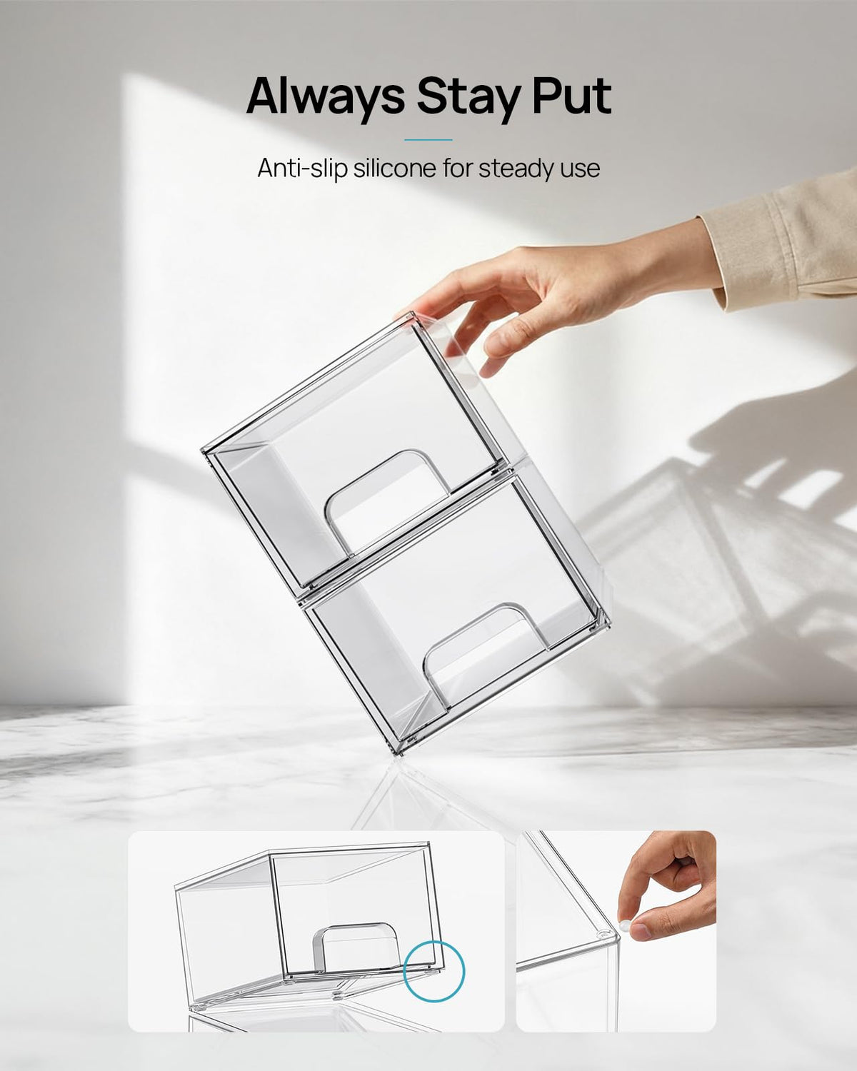 4 Pack Small Clear Stackable Storage Drawers F84271