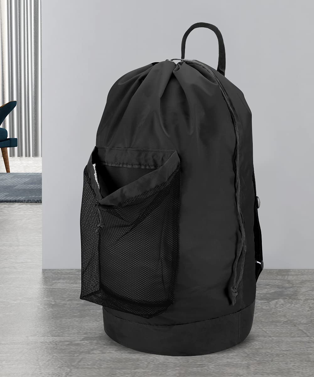 Black 115L Laundry Bag with Shoulder Straps G459385