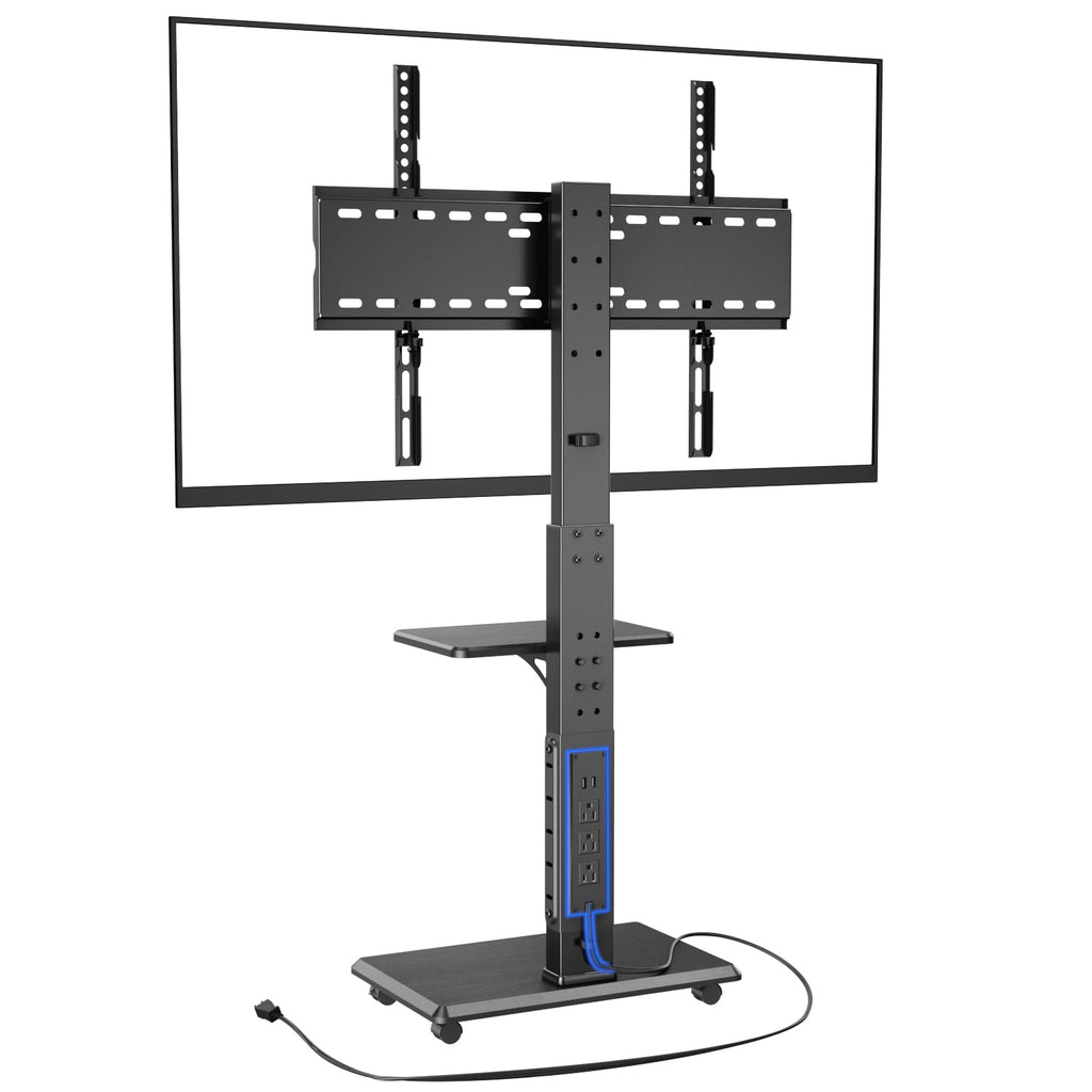Height Adjustable Rolling TV Stand with Shelf V8216