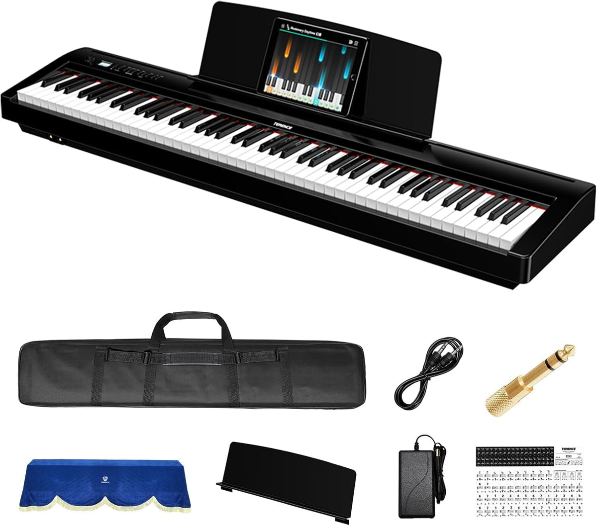 88 Key Weighted Digital Piano Keyboard with Bluetooth MIDI A1621