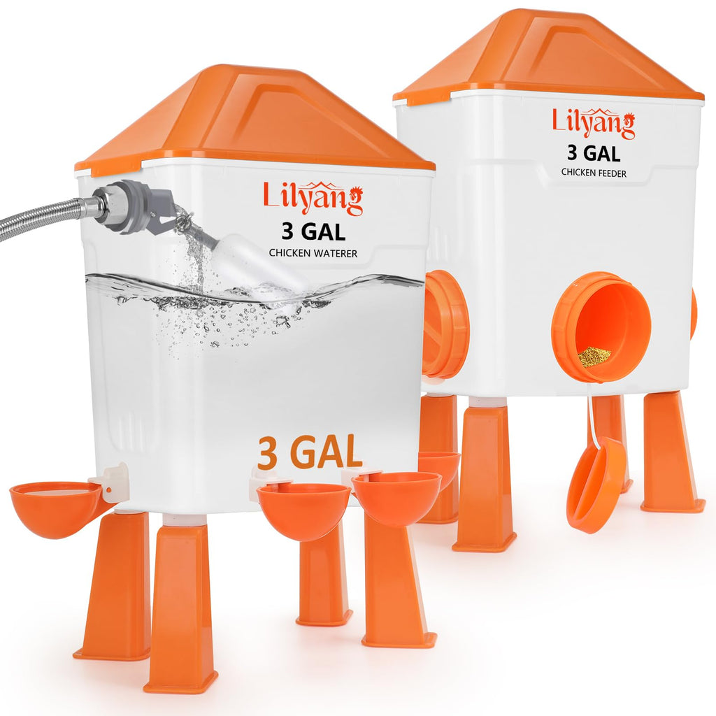 3 Gallon Automatic Chicken Waterer & Feeder Set U51491