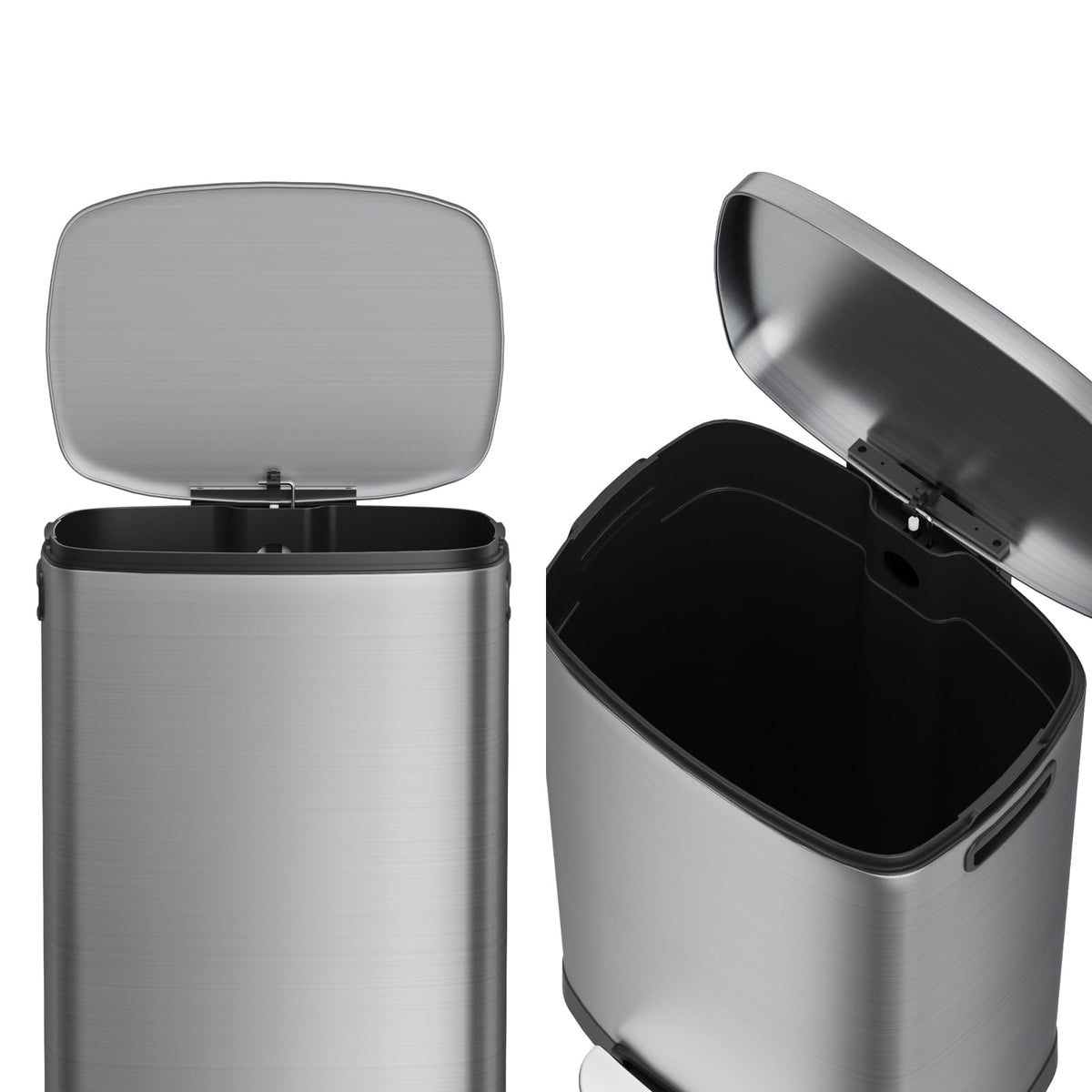 13 Gallon Fingerprint Proof Stainless Steel Trash Can with Lid I712137