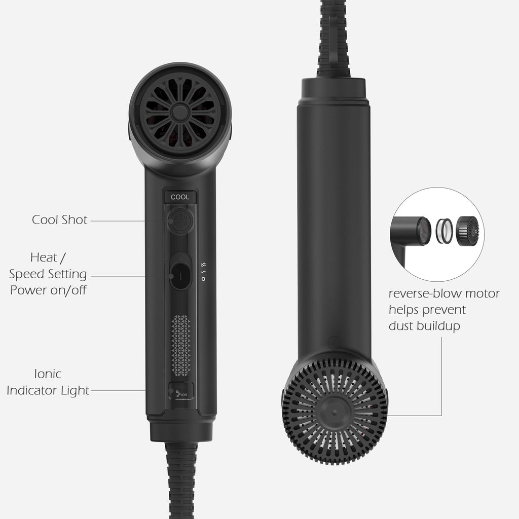 1875W Ionic Hair Dryer with 3 Attachments T735