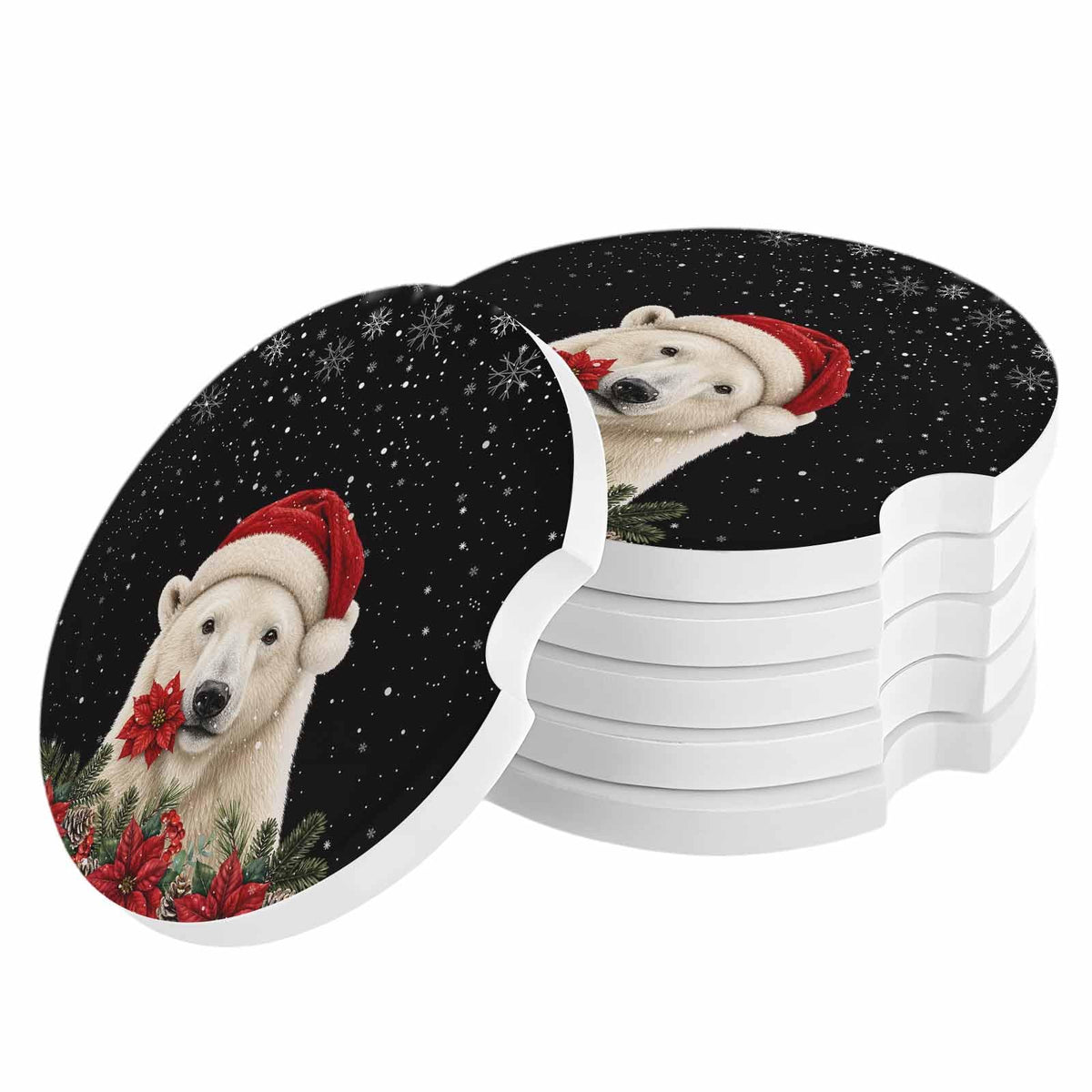 Absorbent Ceramic Stone Car Coasters Set of 2 V678412