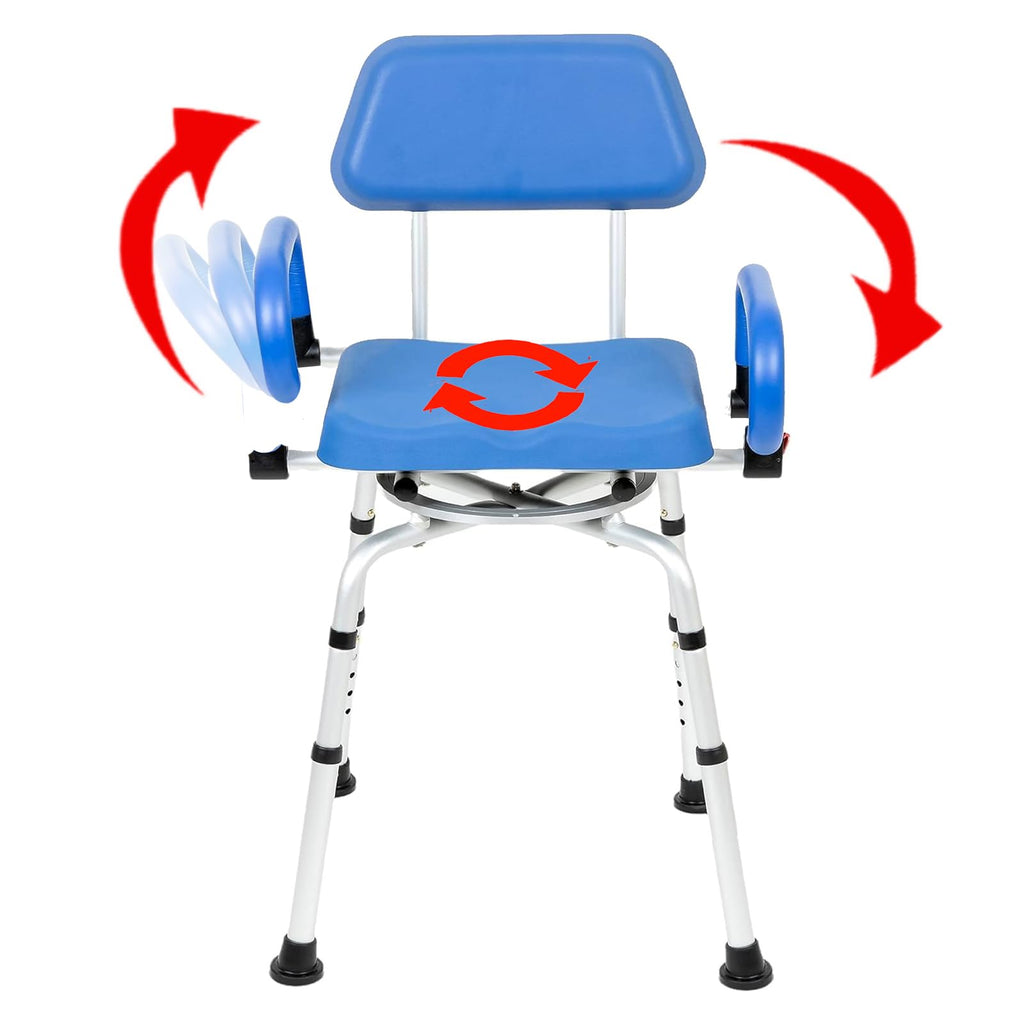 Swivel Shower Chair with Padded Seat, Back & Arms O96142