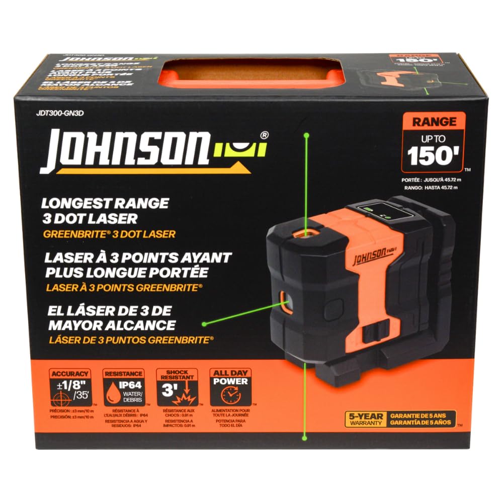 Self-Leveling 3 Dot Laser Level with Magnetic Base and Carry Case V15210