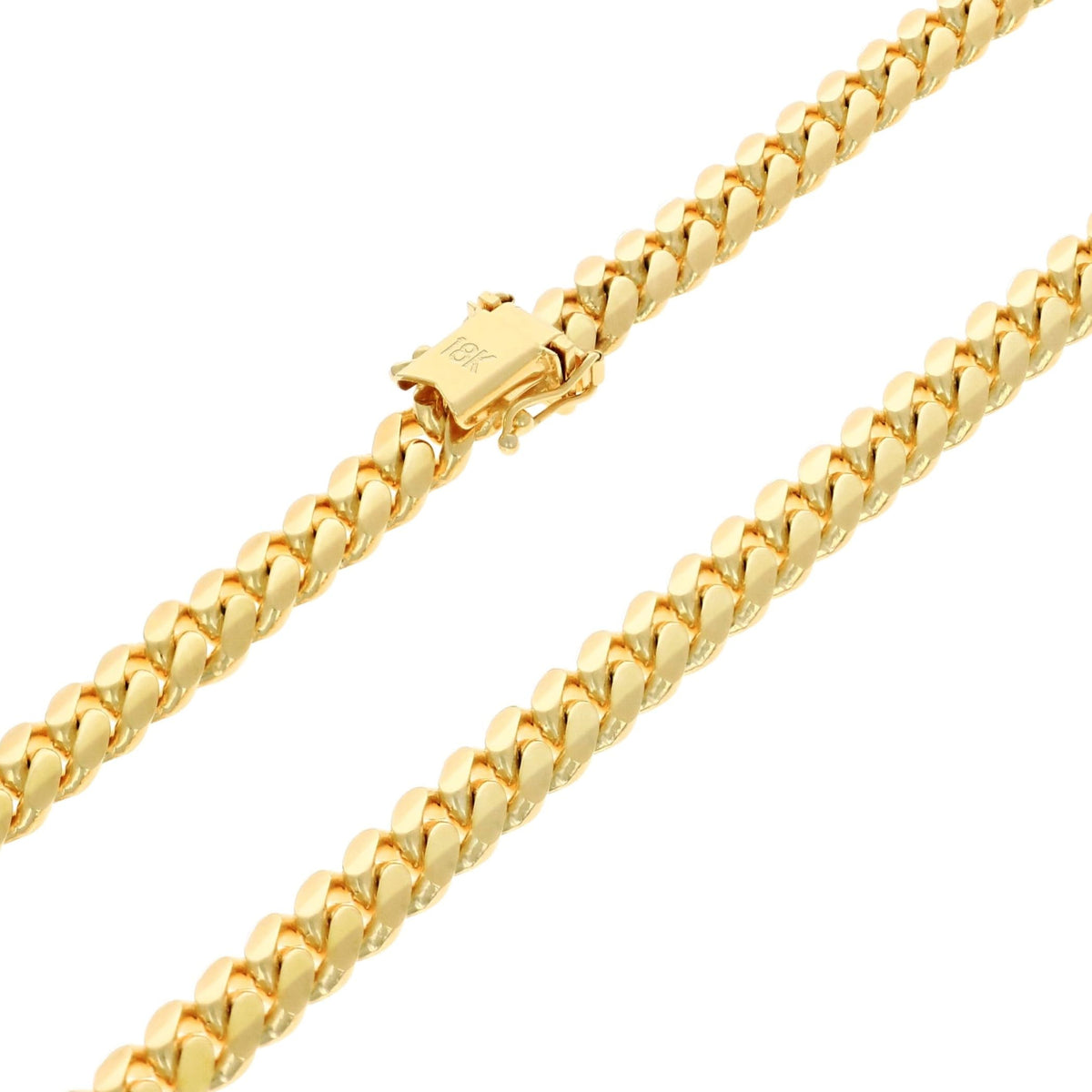 18k Yellow Gold Cuban Link Chain Necklace L192