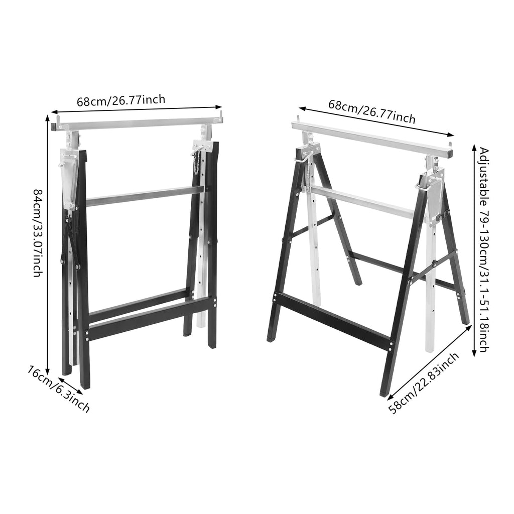 Heavy Duty 2-Pack Folding Sawhorse N3381