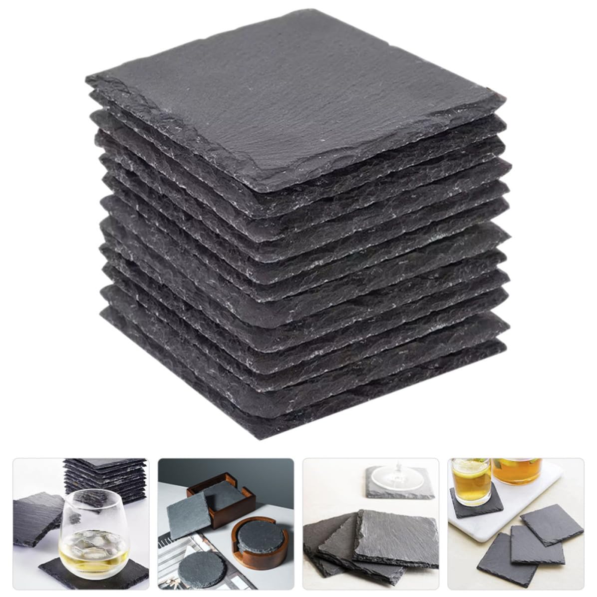 Natural Stone Coasters Set 12pcs D998