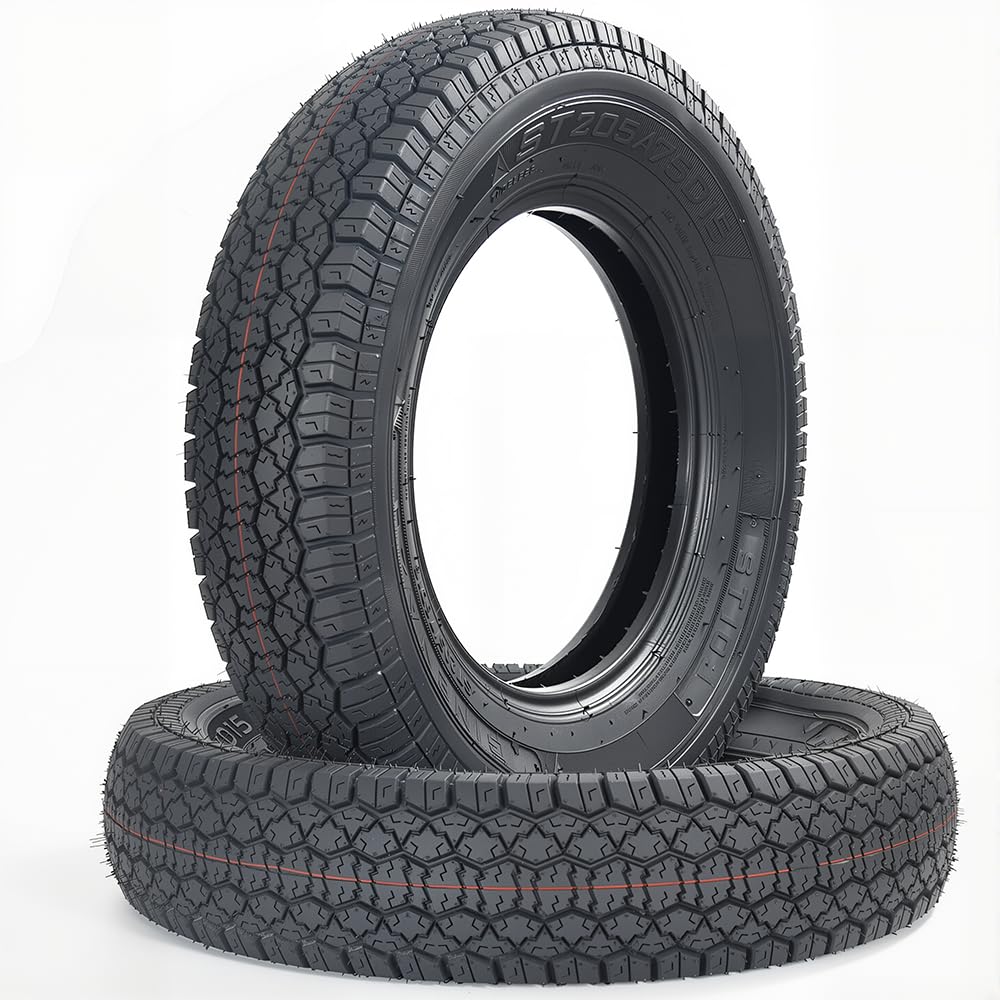 Set of 2 ST205/75D15 Trailer Tires Q3911