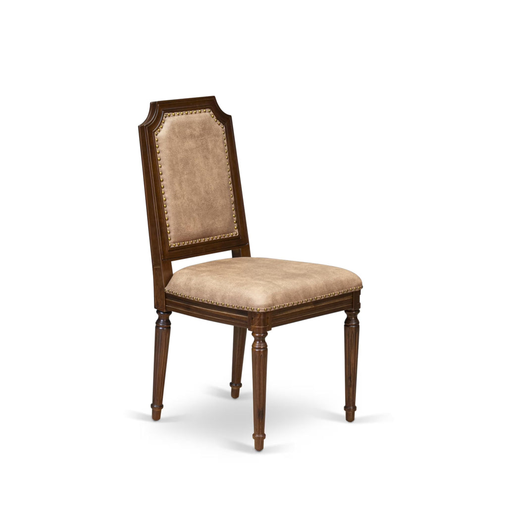 9 Piece Kitchen Table Set with 8 Beige Polyester Fabric Chairs W73400