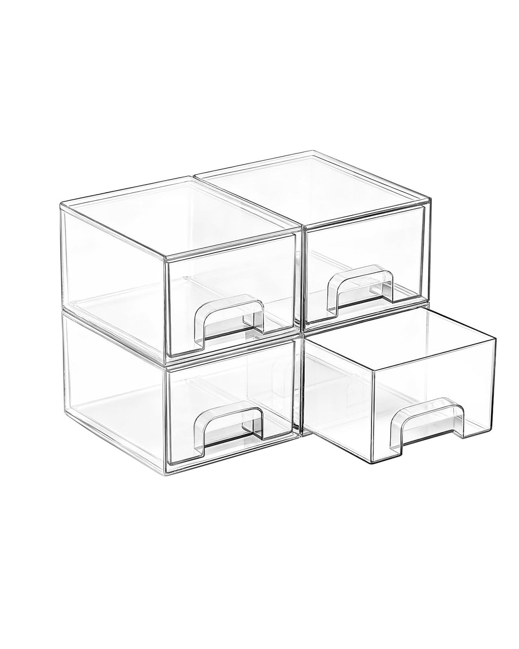 4 Pack Small Clear Stackable Storage Drawers F84271