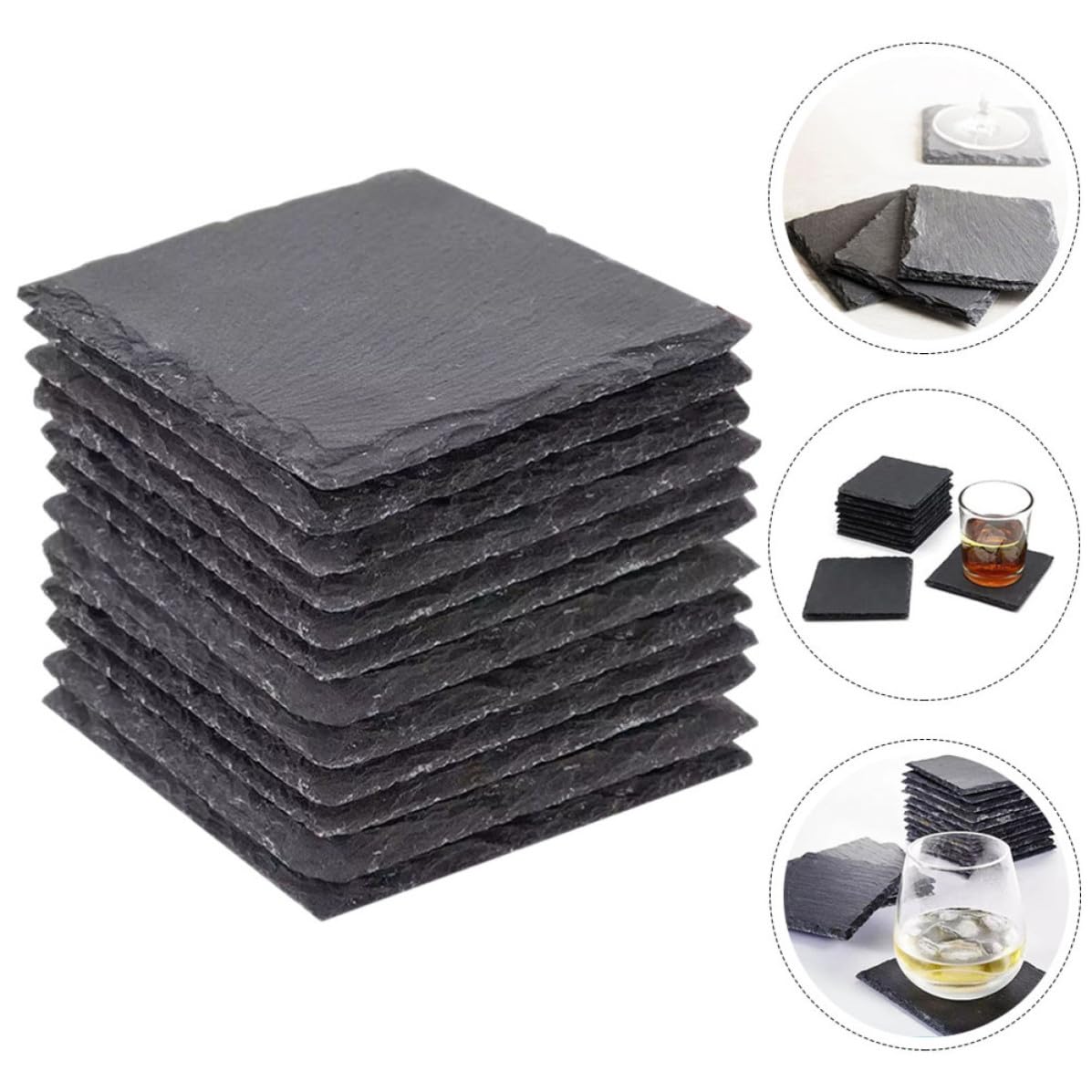 Natural Stone Coasters Set 12pcs D998