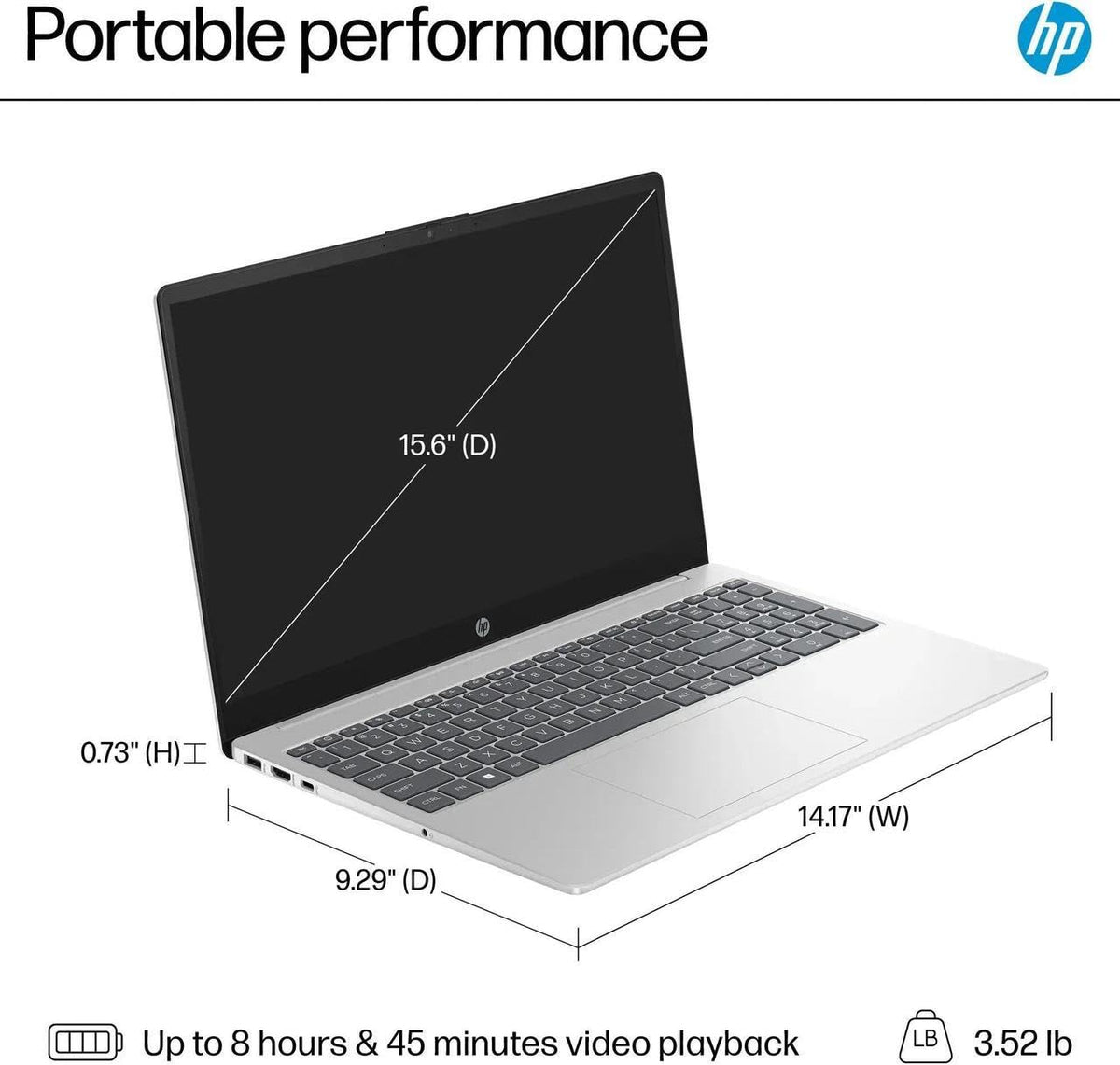 15.6" HD Touch Screen Laptop Intel Core i5 8GB RAM 512GB SSD Silver O965007