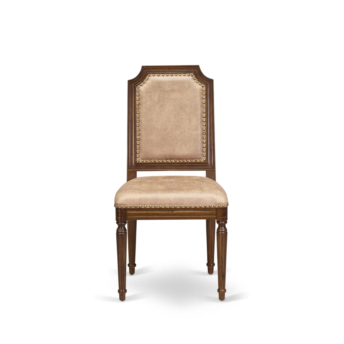 9 Piece Kitchen Table Set with 8 Beige Polyester Fabric Chairs W73400