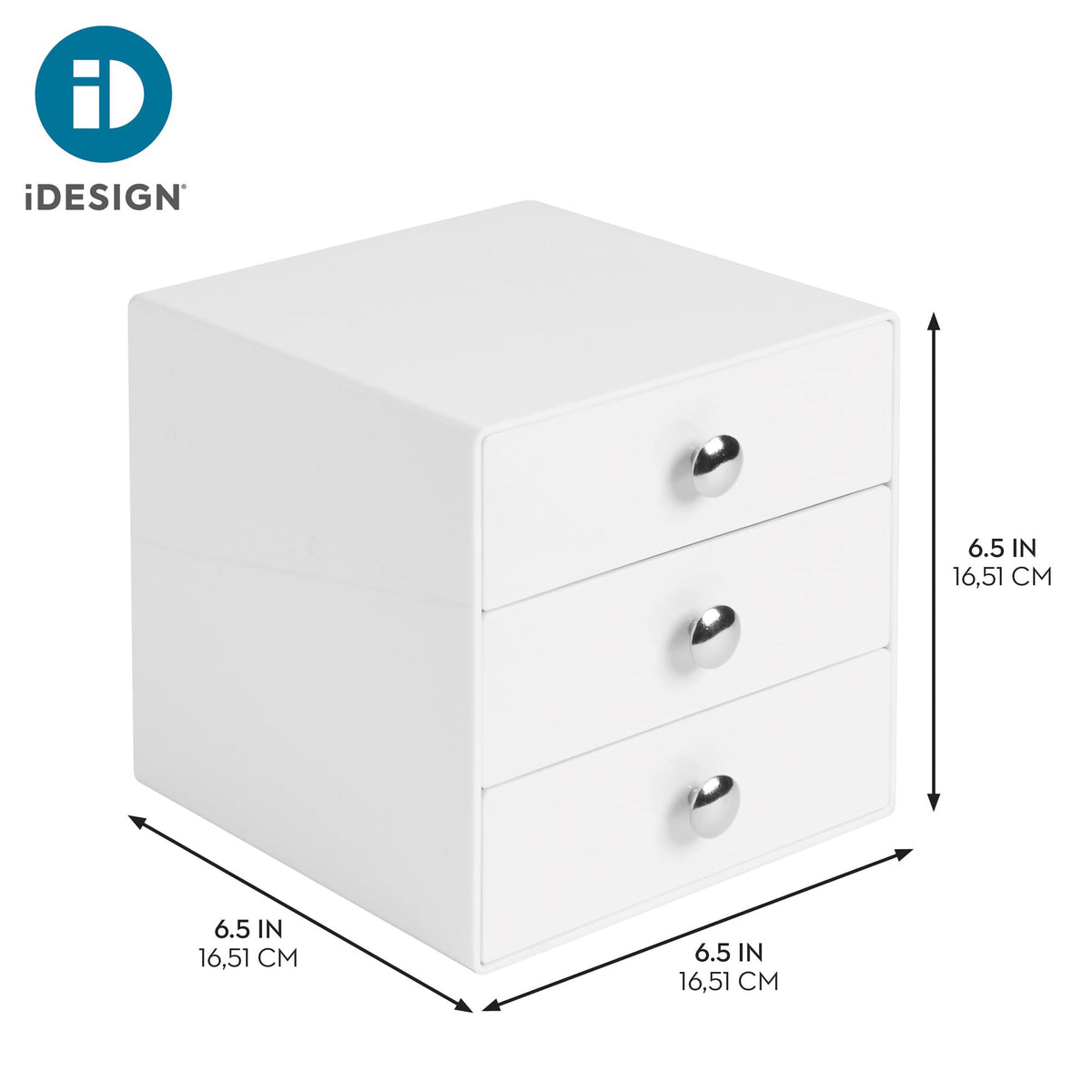 3-Drawer Plastic Vanity Organizer Set White B29488