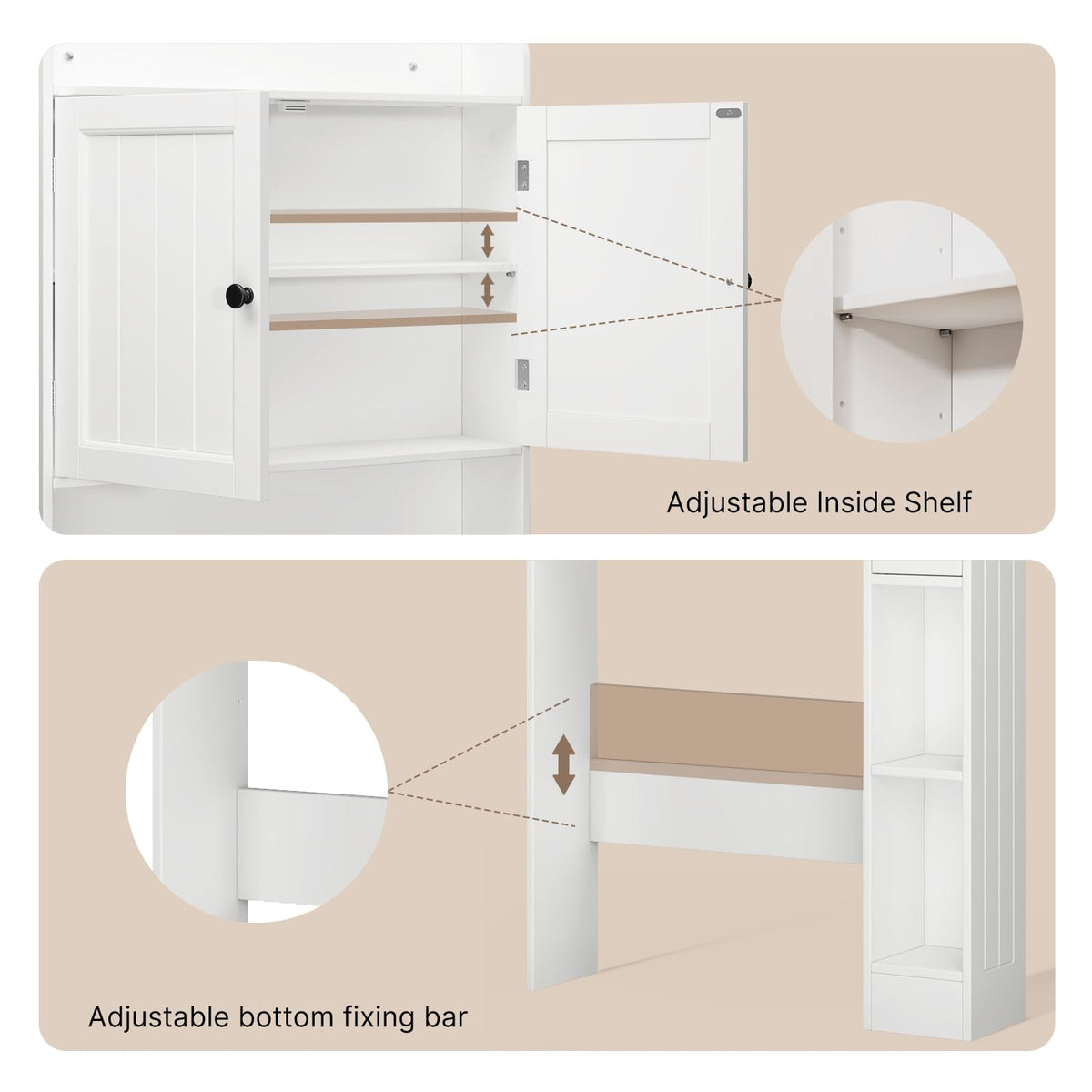 White Over The Toilet Storage Cabinet U8953