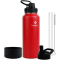 40 oz Double Wall Insulated Stainless Steel Water Bottle with Straw Lid U568657