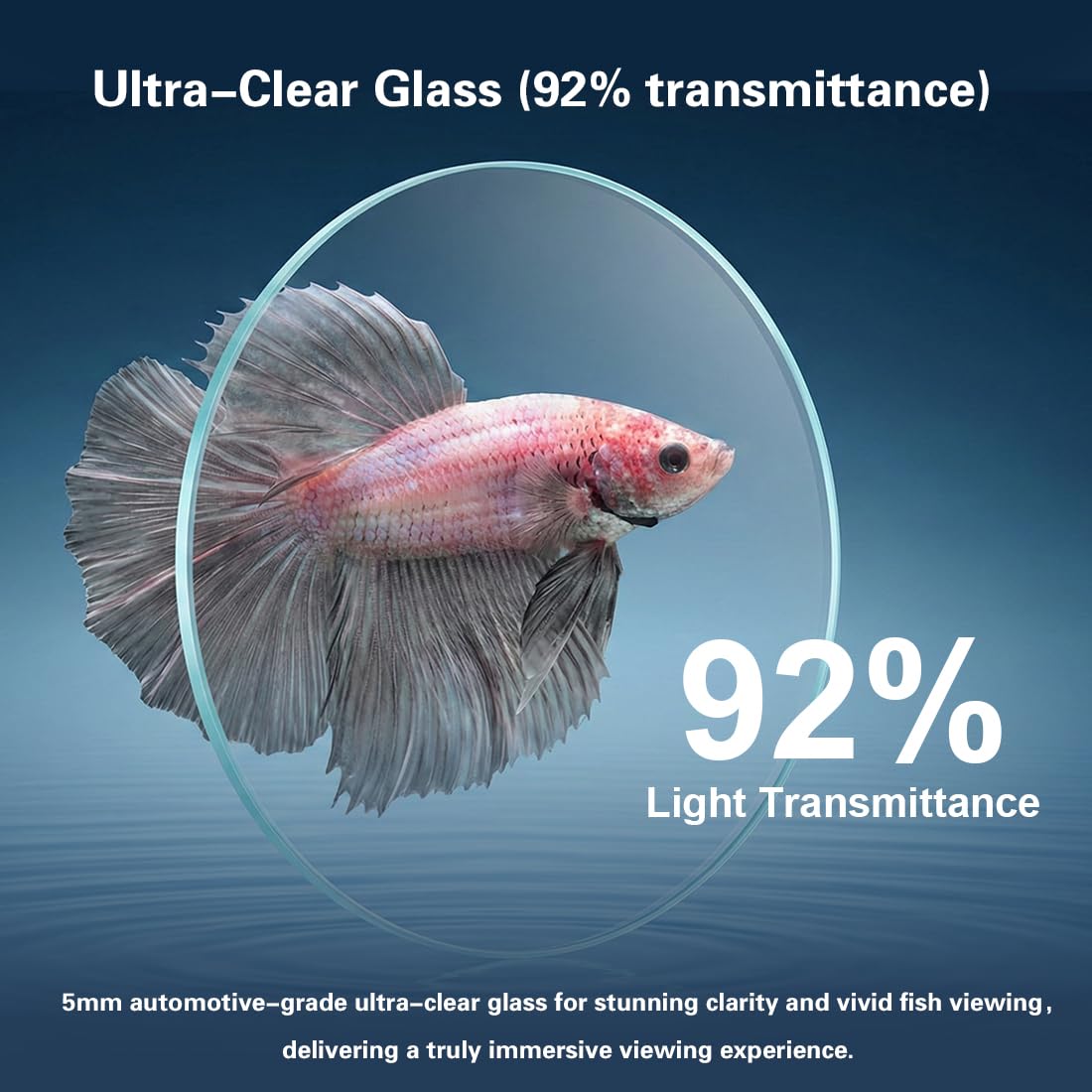 1.8 Gallon Fish Tank with Light Filter Lid K454