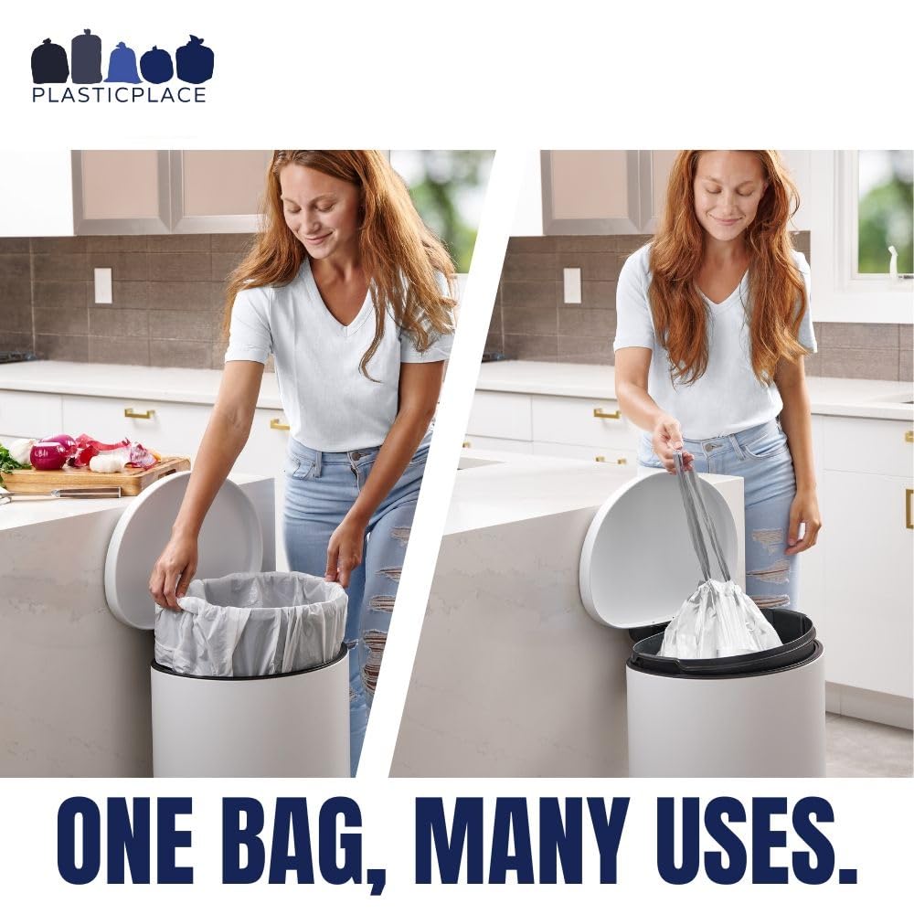 12 Gallon Drawstring White Trash Bags 200 Count R95088