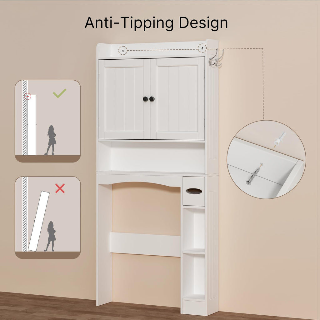 White Over The Toilet Storage Cabinet U8953