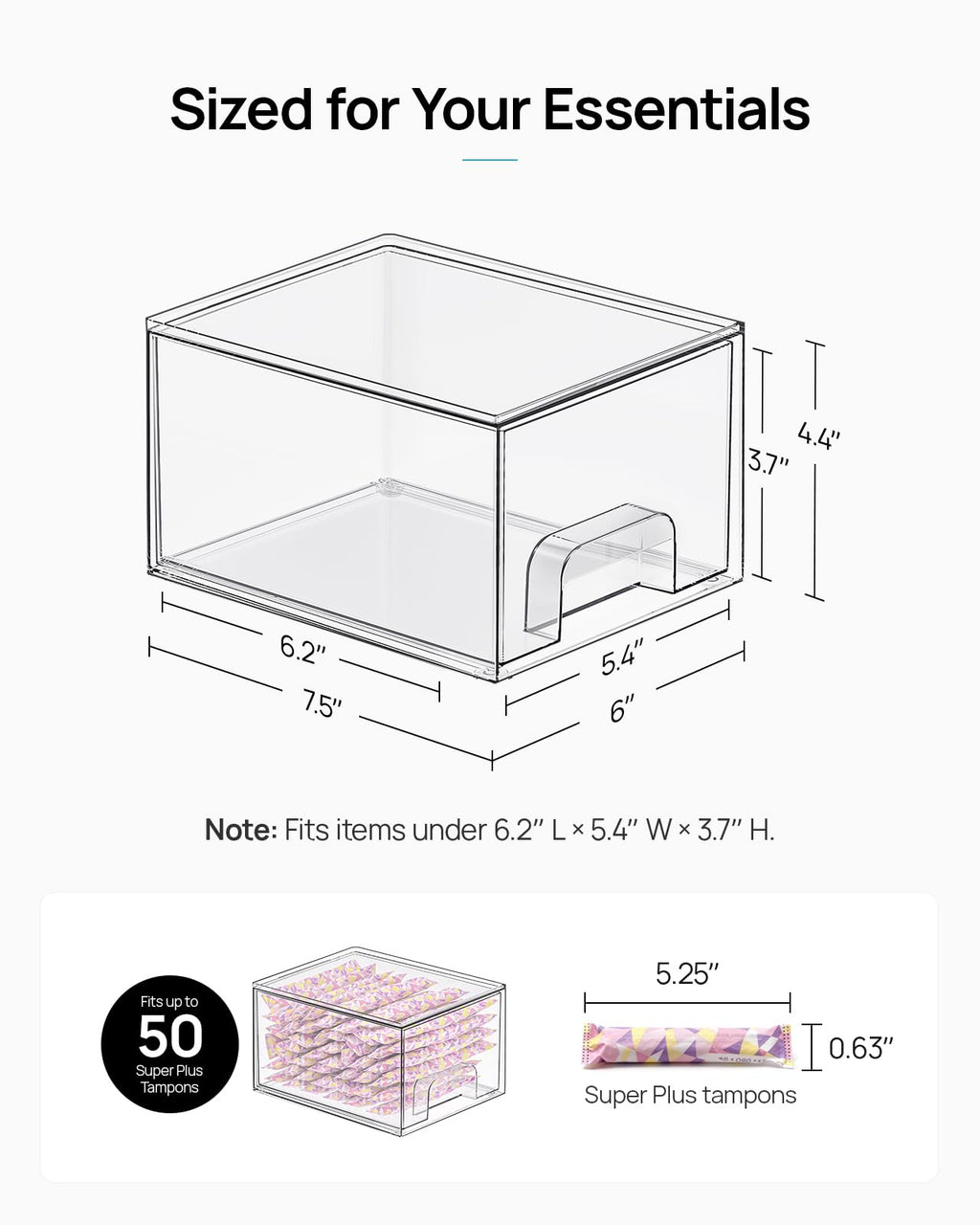 4 Pack Small Clear Stackable Storage Drawers F84271