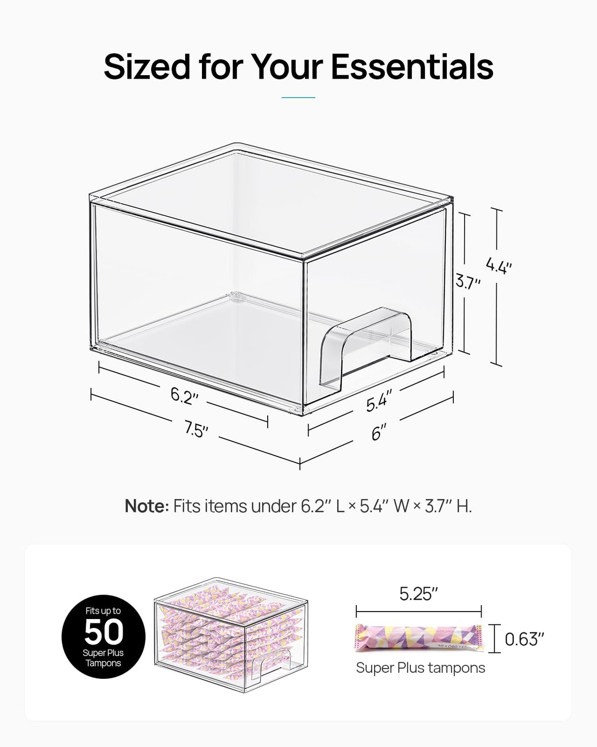 4 Pack Small Clear Stackable Storage Drawers F84271