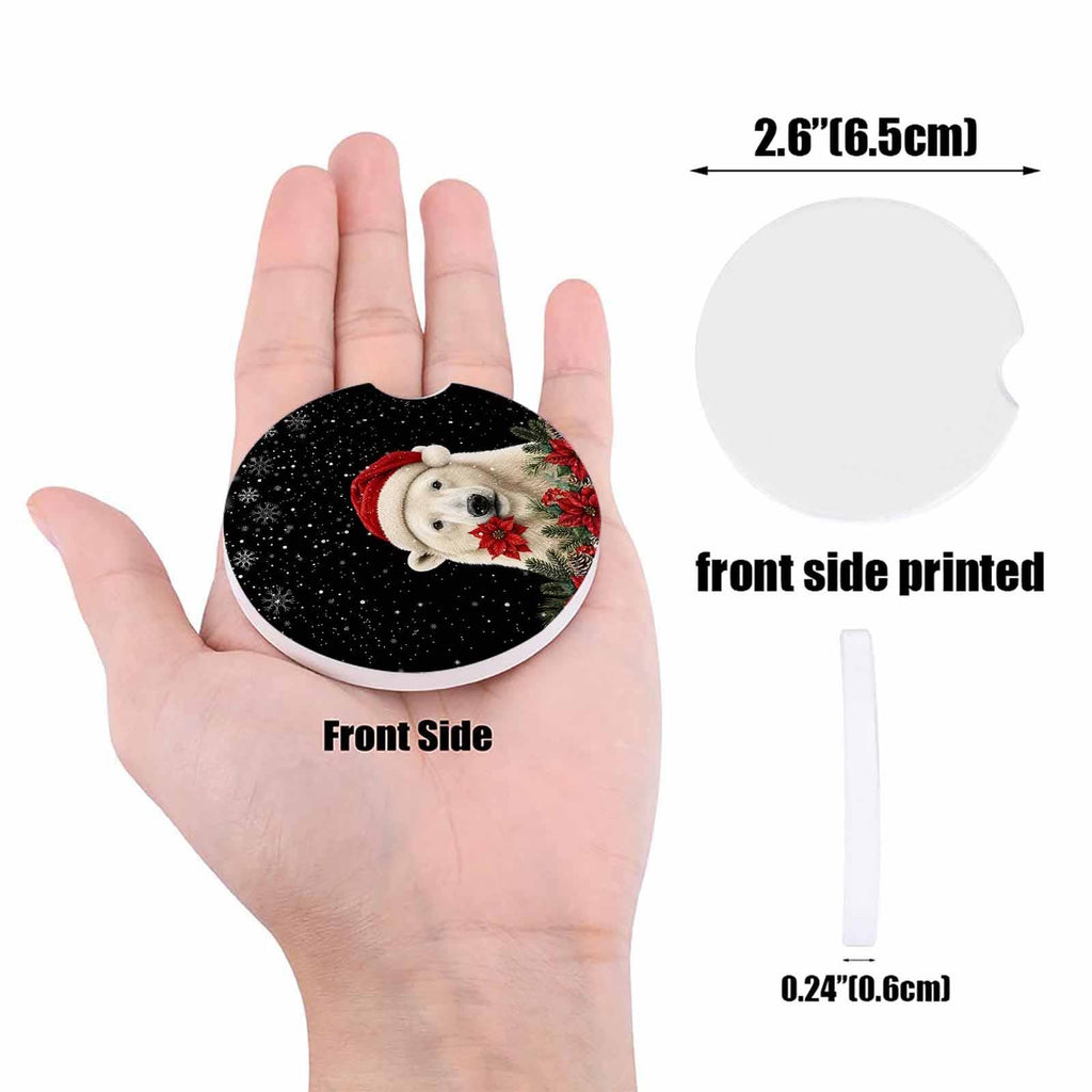 Absorbent Ceramic Stone Car Coasters Set of 2 V678412