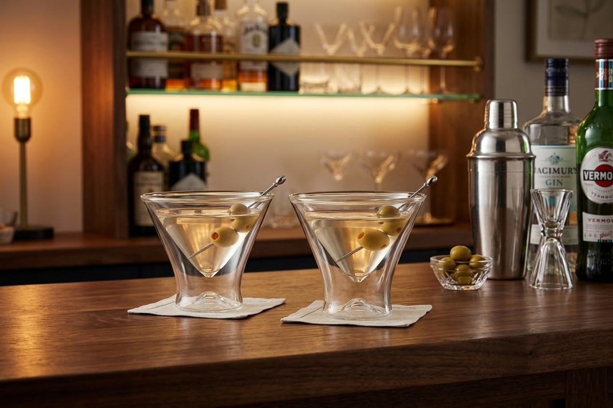 Double Wall Borosilicate Martini Glasses Set of 2 E713