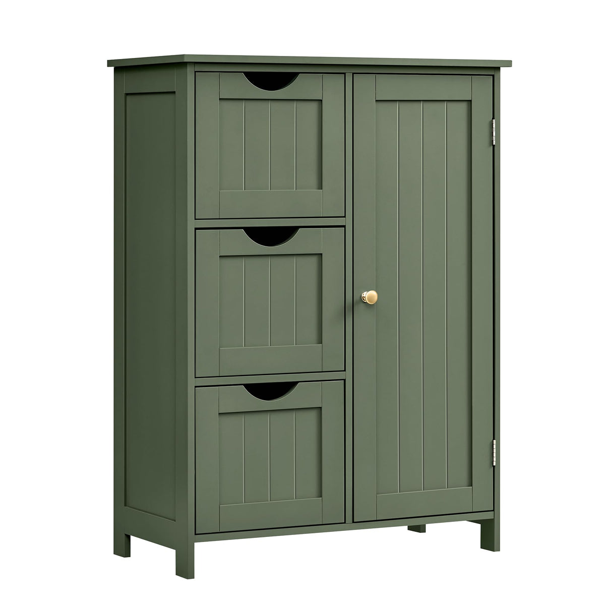 Forest Green 3 Drawer Bathroom Floor Storage Cabinet R38752