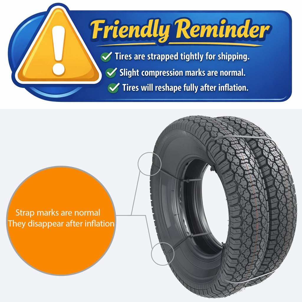 Set of 2 ST205/75D15 Trailer Tires Q3911