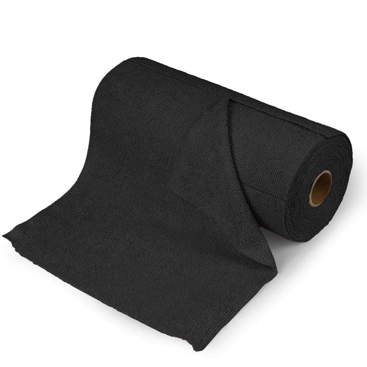 50PCS Microfiber Cleaning Cloth Roll, 10"×10" Black I20112