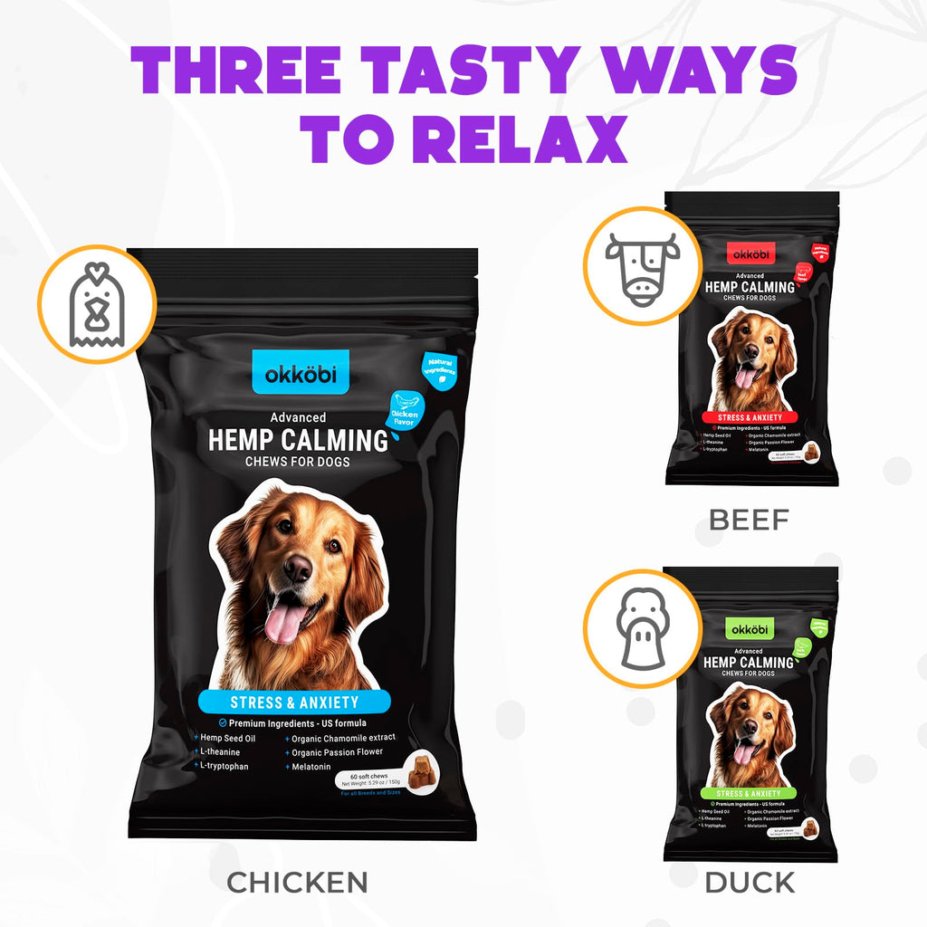 Chicken Flavor 60 Count Calming Chews for Dogs X335