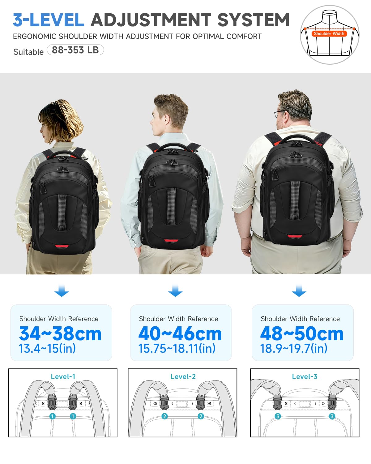 2-in-1 Detachable Backpack with Wheels D105