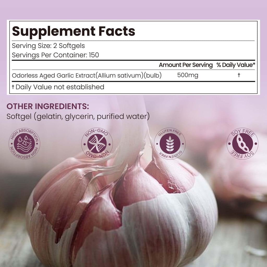 Aged Garlic Extract Softgels 10000mg 300 Count Q8095