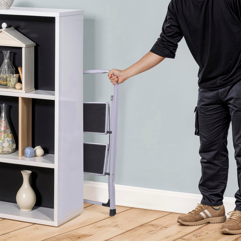 2 Step Folding Steel Step Stool with Handgrip S7936