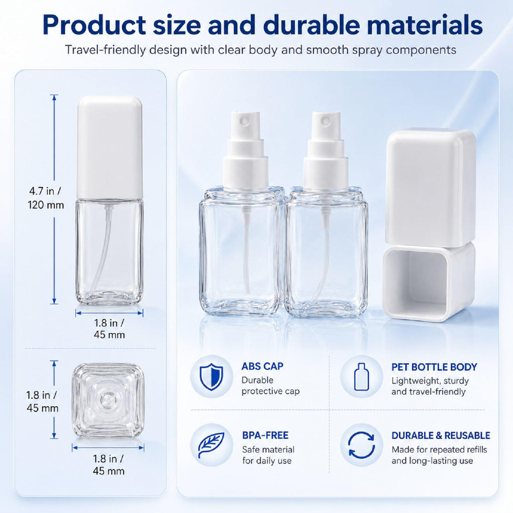2 Pack 2.7oz Fine Mist Spray Bottles U342