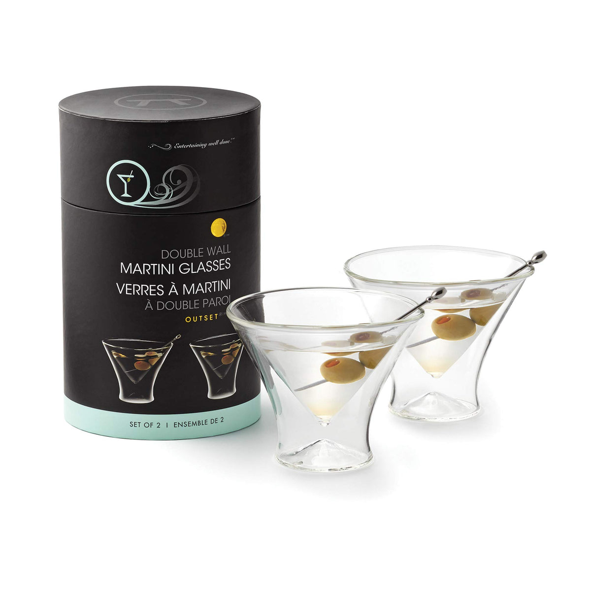 Double Wall Borosilicate Martini Glasses Set of 2 E713