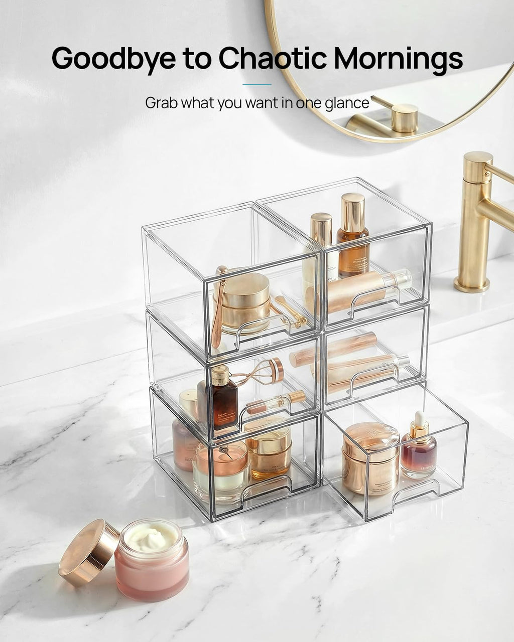 4 Pack Small Clear Stackable Storage Drawers F84271