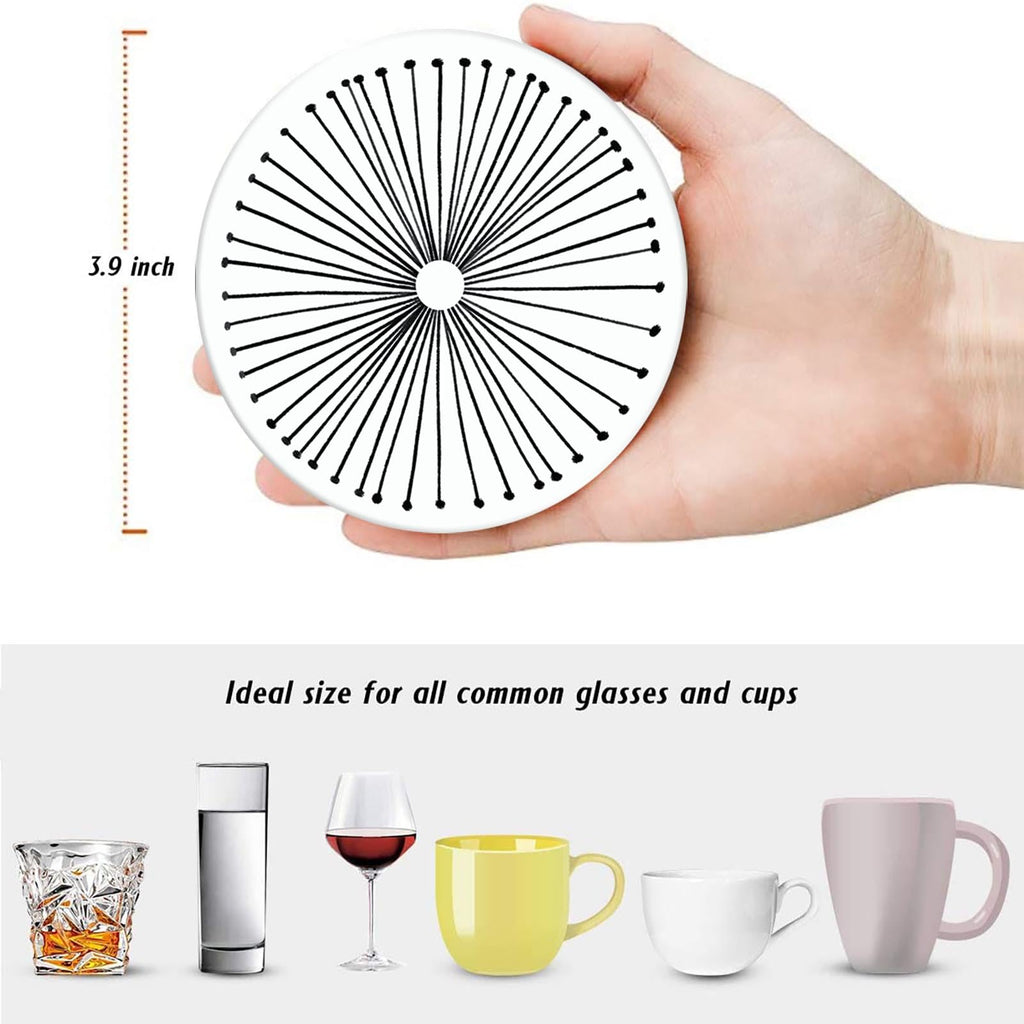 Set of 6 Ceramic Stone Coasters U827277
